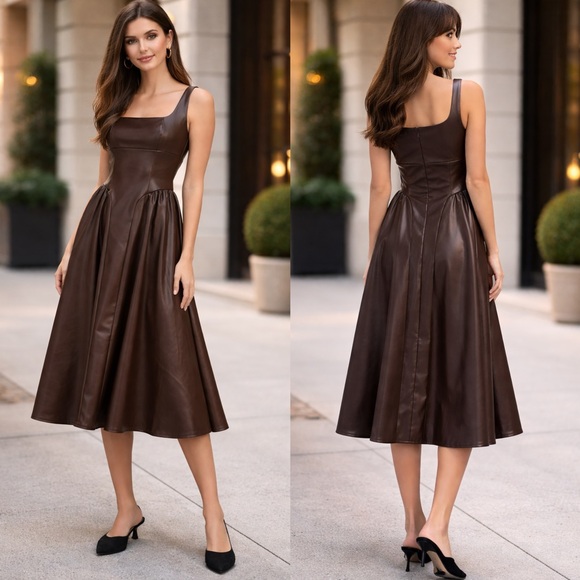 Wayf Dresses & Skirts - ❤️‍🔥Firm Price❤️‍🔥Wayf Chocolate Brown Midi Dress